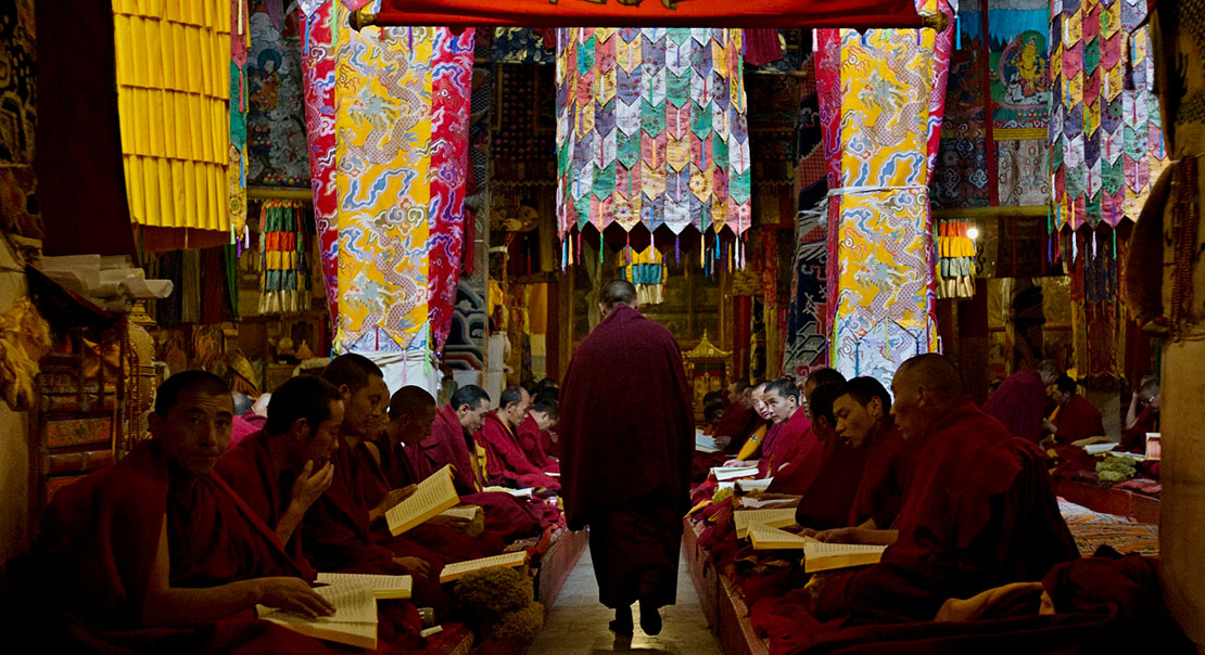 inside the Ganden Monastery