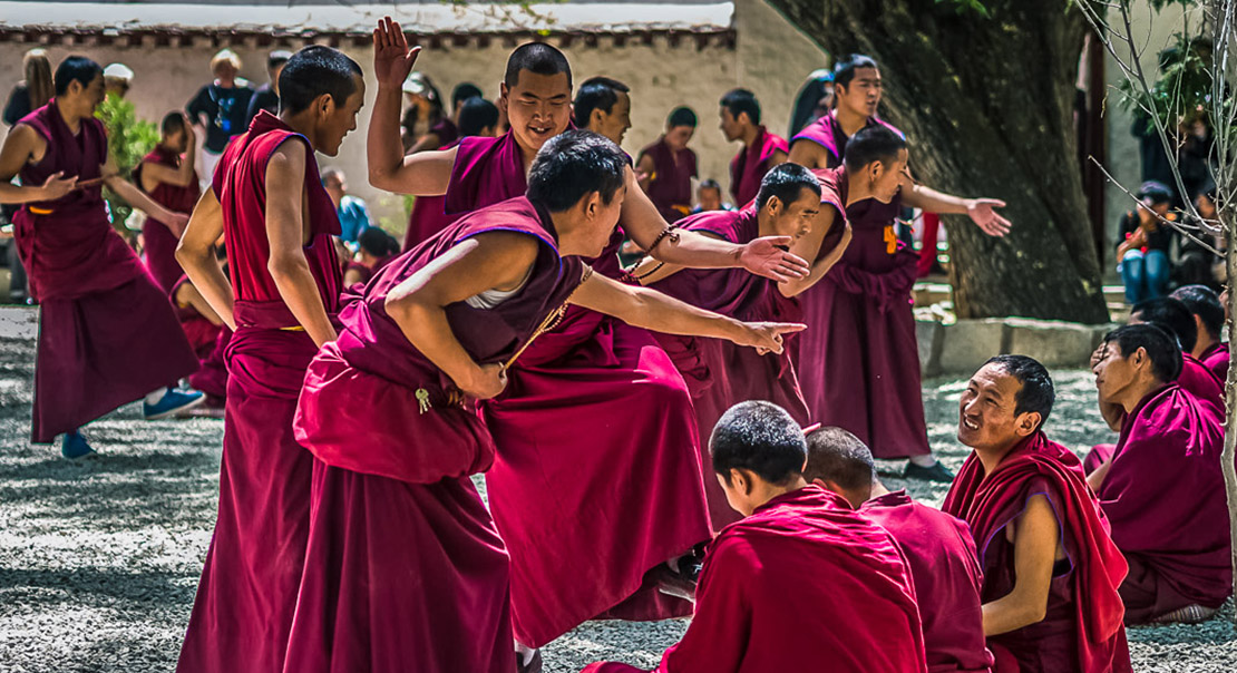 monks debating in Sera Monastery