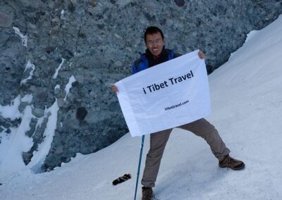 Tenzin Woaber at the feet of Mount Kailash