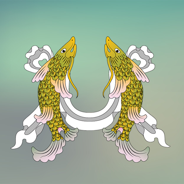 golden fishes, Tashi Tagye,Eight Auspicious symbols